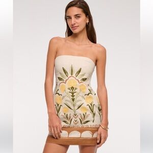 Amercrombie & Fitch Scarlett Strapless Linen-Blend Skort - Large Tall